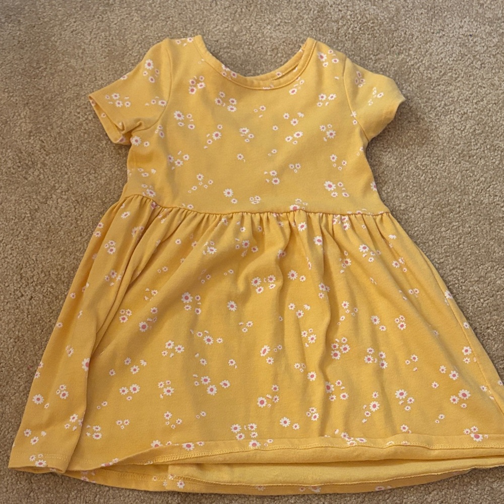 Cat & Jack Yellow Floral Kids Casual Dress
